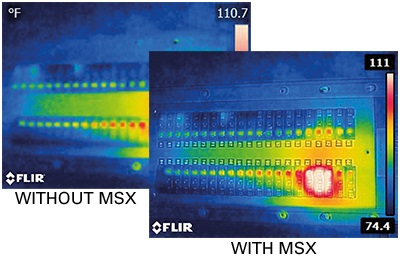 Le termocamere della Serie Ex offrono l’esclusiva tecnologia Multi Spectral Dynamic Imaging (MSX) di FLIR
